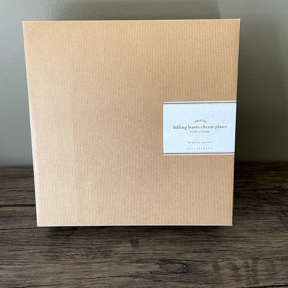 Pottery Barn NIB Leaf Shaped Stoneware Cheese Platters - Set of 3 - Picture 3 of 4